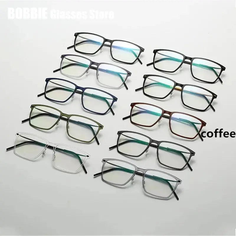 Bobbie 650500 Unisex Full Rim Square Acetate Titanium Frames FuzWeb