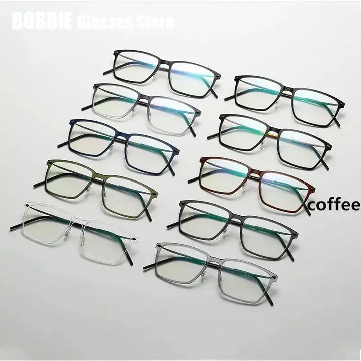 Bobbie 650500 Unisex Full Rim Square Acetate Titanium Frames FuzWeb