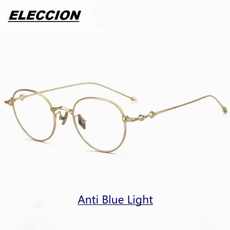 Eleccion Women's Full Rim Oval Square Titanium Eyeglasses 45164