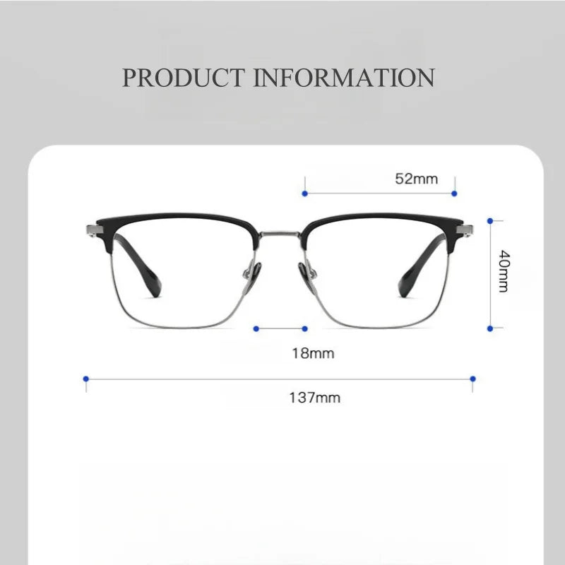 KatKani Mens Full Rim Browline Square Titanium Eyeglasses Bv7206v Full Rim KatKani Eyeglasses   