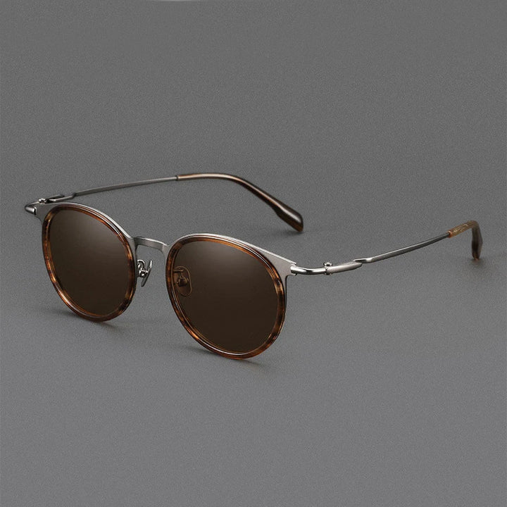 Black Mask Men Full Rim Round Titanium Polarized Sunglasses BM-0056