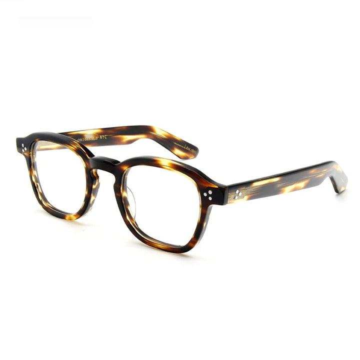 Black Mask Unisex Full Rim Square Acetate Eyeglasses 484023 Full Rim Black Mask Bamboo  