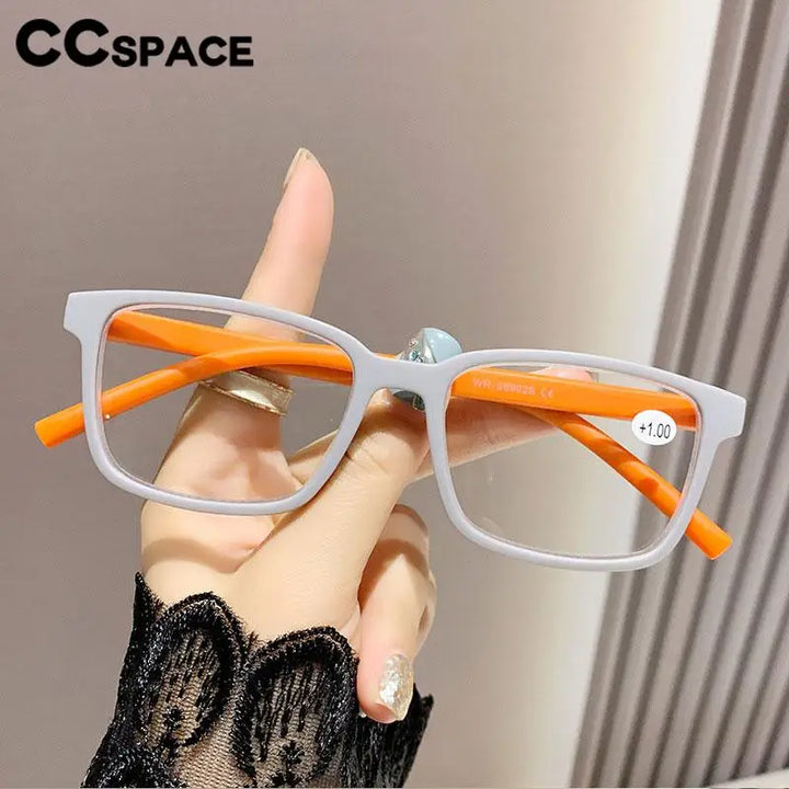 CCspace Unisex Full Rim Square Polycarbonate Reading Glasses 57584 Reading Glasses CCSpace   