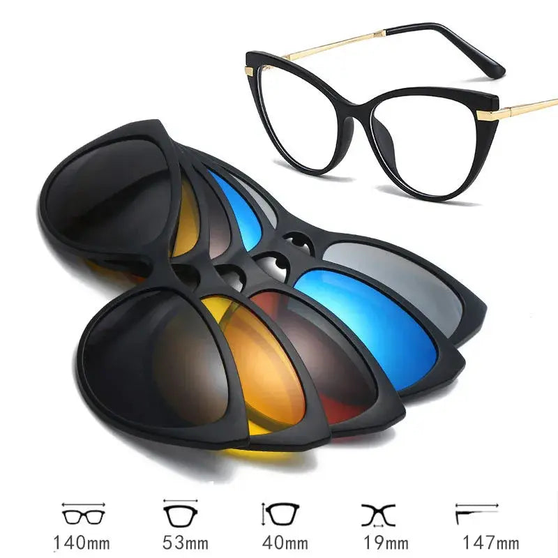 Hdcrafter Unisex Full Rim Square Acetate Frames  With Clip On Sunglasses 515670 Hdcrafter Eyeglasses
