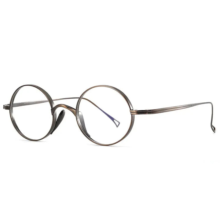 Bclear Unisex Full Rim Round Titanium Eyeglasses 224643 FuzWeb