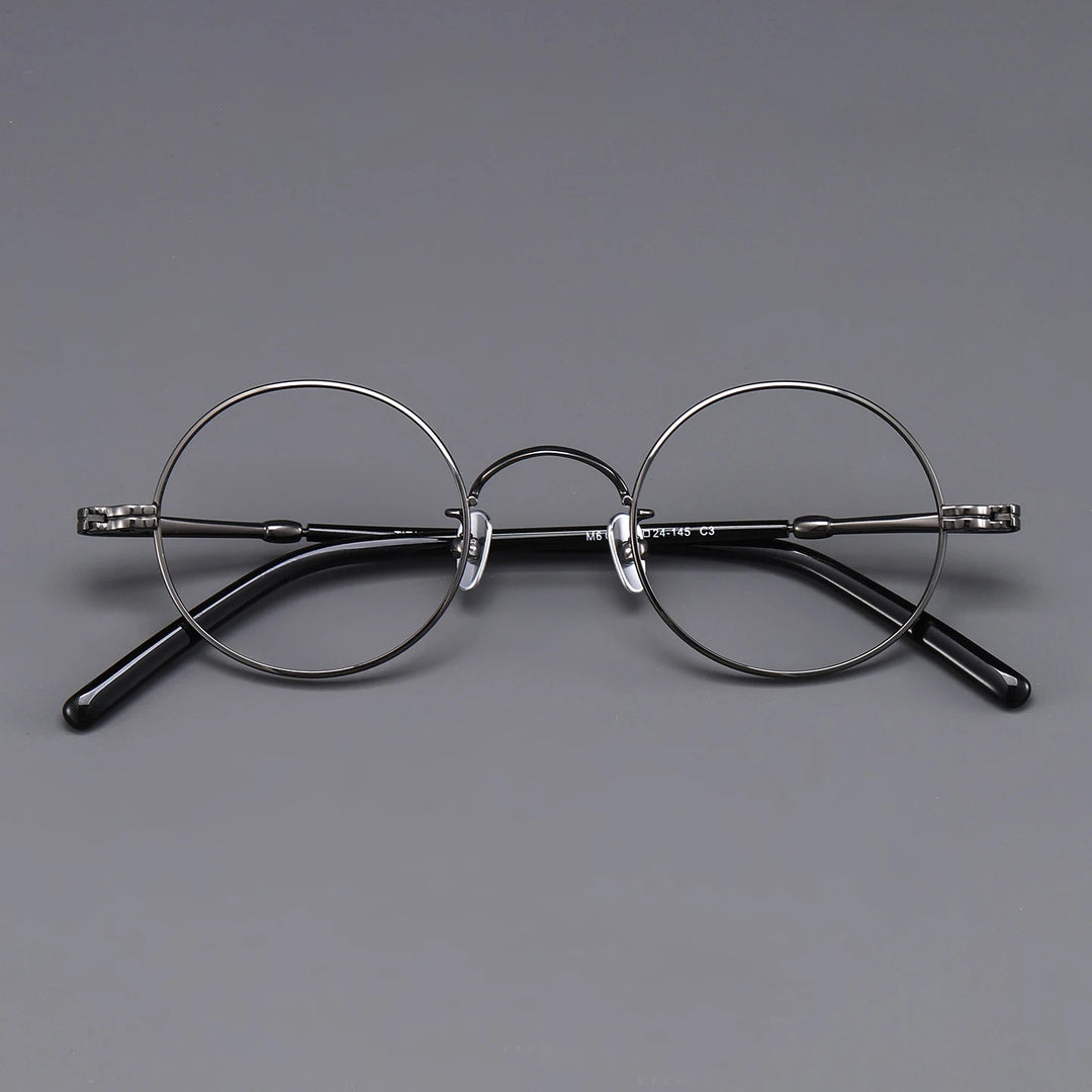 Blackmask Unisex Full Rim Round Titanium Eyeglasses BM-M605