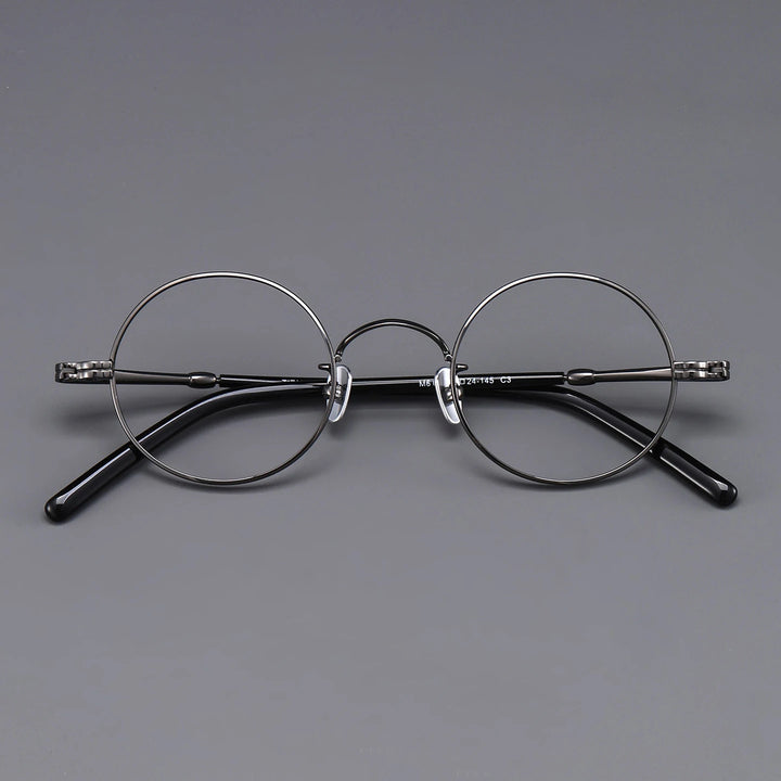Blackmask Unisex Full Rim Round Titanium Eyeglasses BM-M605