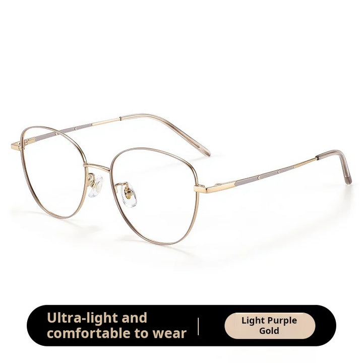 Xbora Unisex Full Rim Cat-Eye Pure Titanium Eyeglasses C7044 — view 5 | Xbora at FuzWeb