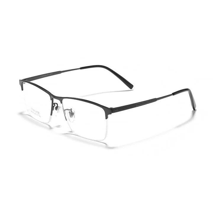Yimaruili Men's Semi Rim Square Titanium Eyeglasses 89579