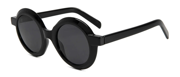 Esnbie Unisex Full Rim Round Acetate Tr 90 Sunglasses 230641