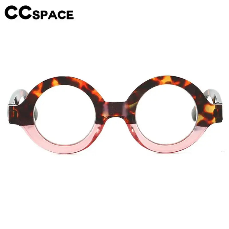 CCspace Women's Full Rim Round Thick Polycarbonate Reading Glasses 57557 Reading Glasses CCSpace   