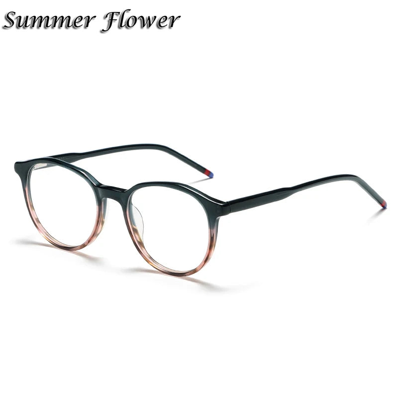 Summer Flower Women's Full Rim Oval Square Acetate Eyeglasses Ac1010