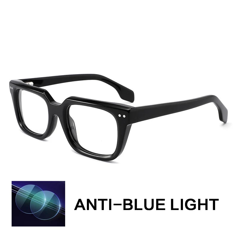 Gatenac Unisex Full Rim Square Acetate Reading Glasses G882211