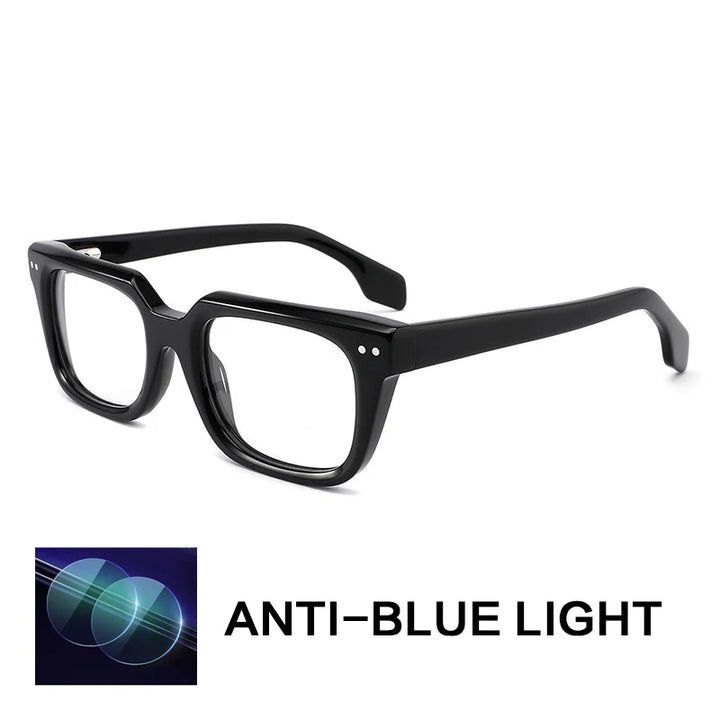 Gatenac Unisex Full Rim Square Acetate Reading Glasses G882211