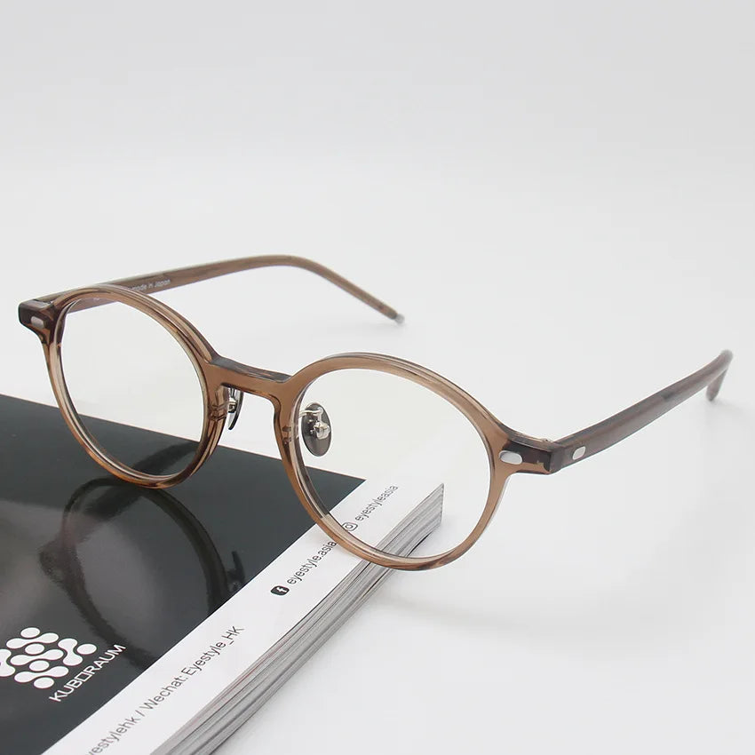 Black Mask Unisex Full Rim Round Acetate Eyeglasses 61705