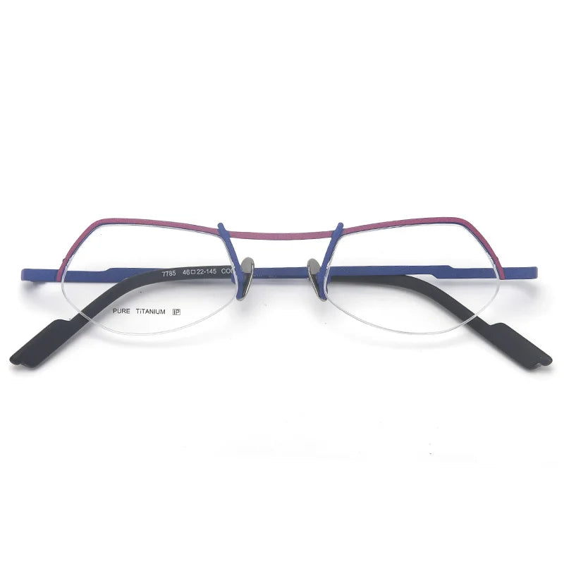Muzz T7785 unisex small semi-rimless titanium prescription eyeglasses — view 7