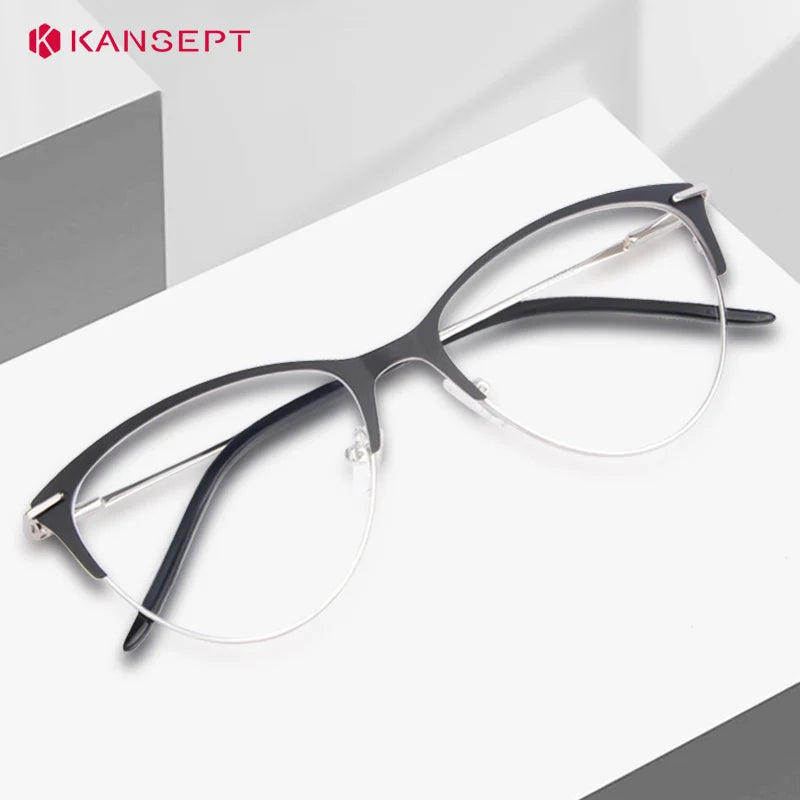 Kansept Women's Full Rim Oval Cat Eye Alloy Tr 90 Reading Glasses 53751