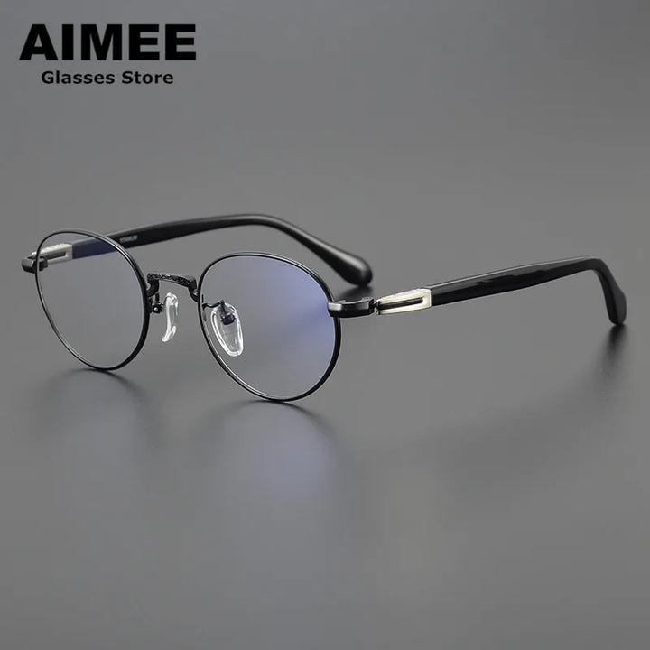 Aimee Unisex Full Rim Oval Round Titanium Acetate Eyeglasses 11144 Full Rim Aimee   