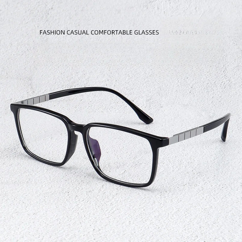 KatKani Men's Full Rim Square Tr 90 Titanium Eyeglasses 8605 Full Rim KatKani Eyeglasses   