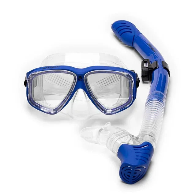 Aleefa Unisex Goggle Pc Tempered Glass Lens Silicone Swim Mask 64305