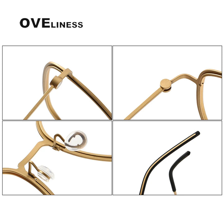Oveliness Unisex Full Rim Square Titanium Eyeglasses 5527 Full Rim Oveliness   
