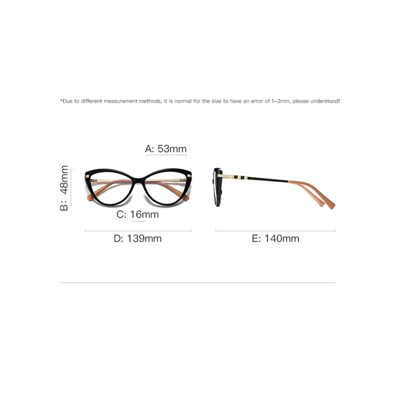 Laoyehui Women's Full Rim Square Cat Eye Polycarbonate Reading Glasses L2111 Reading Glasses Laoyehui   