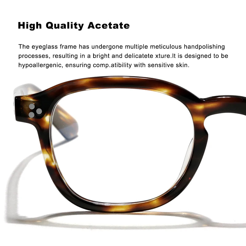 Hewei Unisex Full Rim Square Thick Acetate Eyeglasses 14450 Full Rim Hewei   