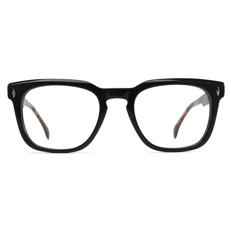 Esnbie Unisex Full Rim Square Thick Temple Acetate Eyeglasses 61823 Full Rim Esnbie   