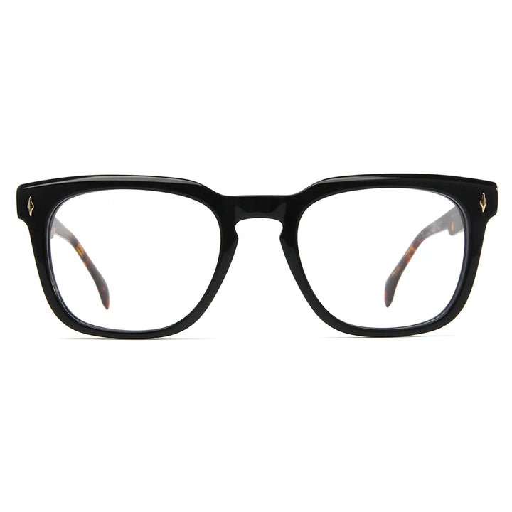 Esnbie Unisex Full Rim Square Thick Temple Acetate Eyeglasses 61823 Full Rim Esnbie   