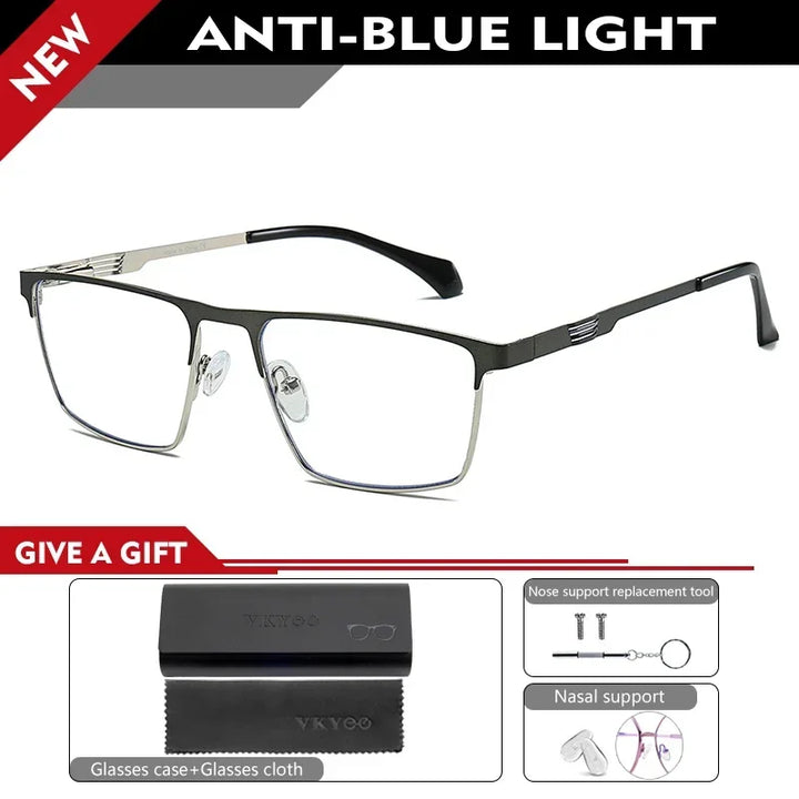 Vicky Women's Full Rim Square Alloy Acetate Reading Glasses 69151