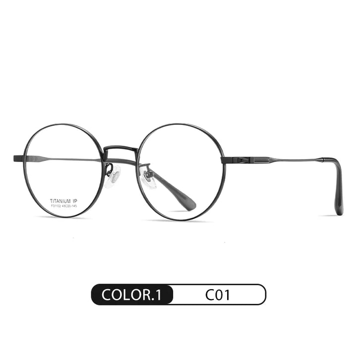 Reven Jate Women's Full Rim Round Titanium Eyeglasses 31102