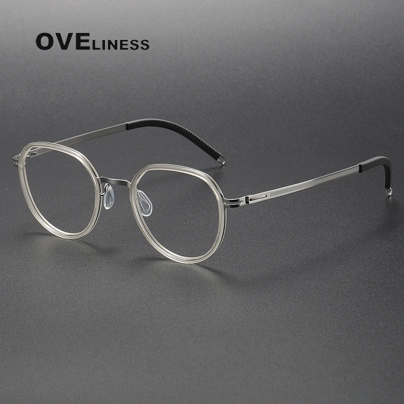Oveliness Women's Full Rim Oval Acetate Titanium Eyeglasses 820319