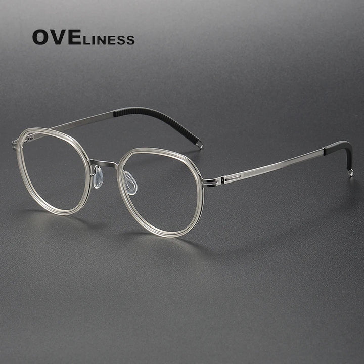 Oveliness Women's Full Rim Oval Acetate Titanium Eyeglasses 820319