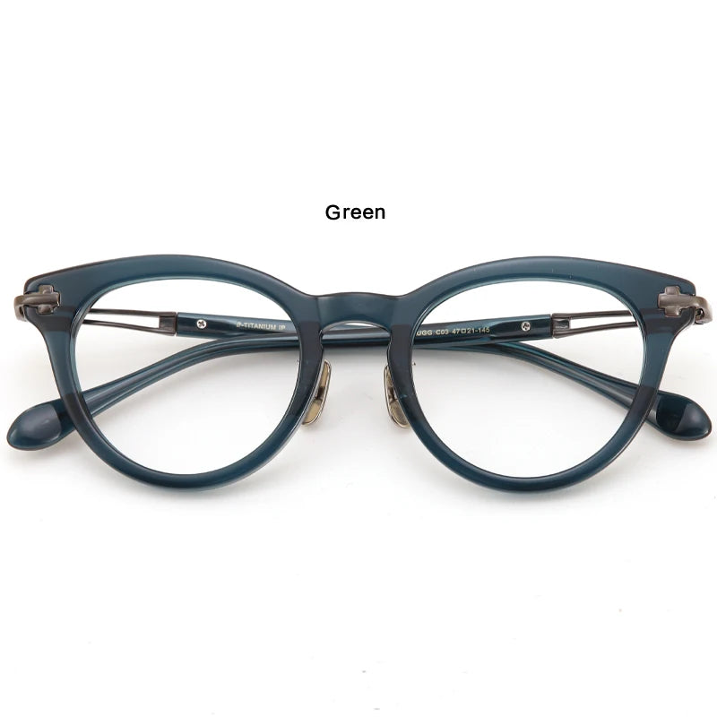 Muzz Unisex Full Rim Oval Acetate Titanium Eyeglasses  14547