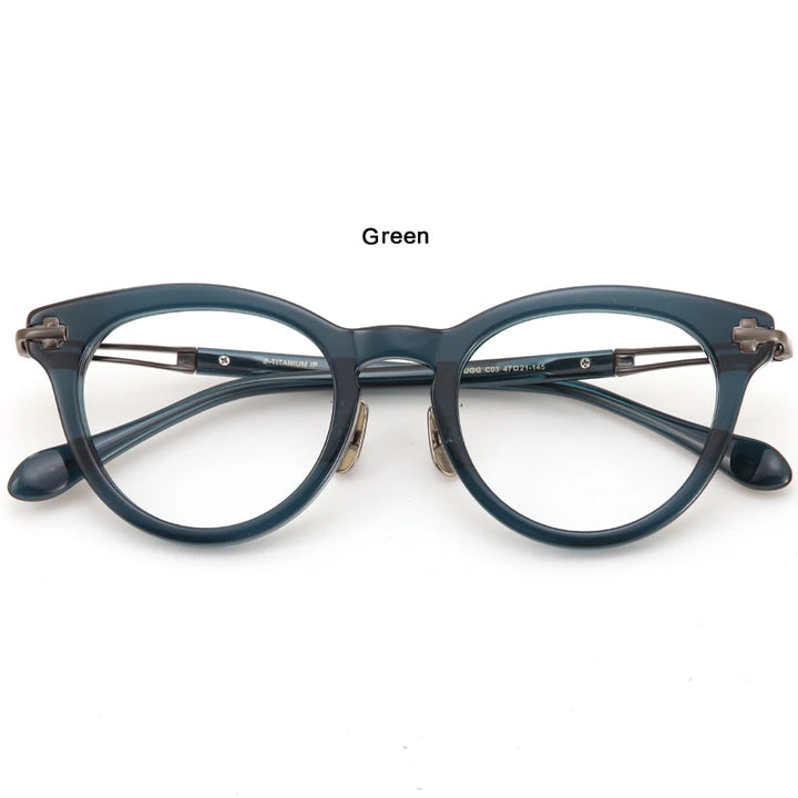 Muzz Unisex Full Rim Oval Acetate Titanium Eyeglasses  14547