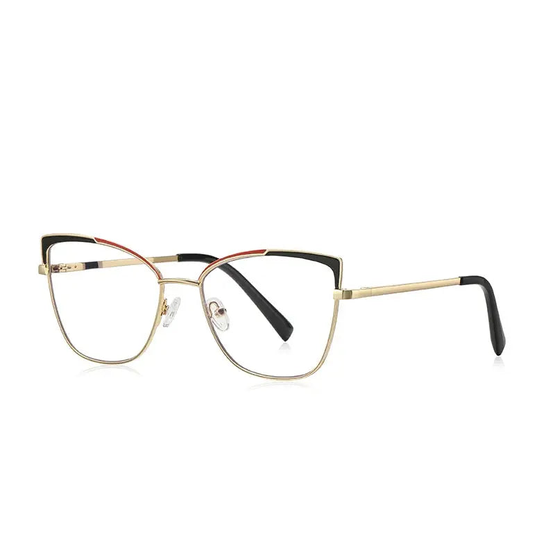 Vicky Women's Full Rim Large Square Cat Eye Alloy Reading Glasses 3104.