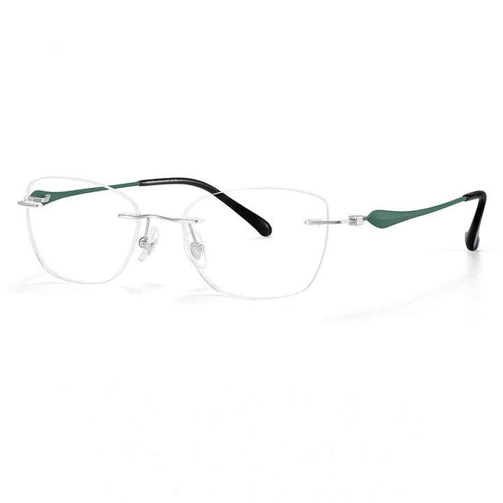 Yimaruili Unisex Rimless Cat-Eye Pure Titanium Eyeglasses Z6163 — view 3 | Yimaruili at FuzWeb