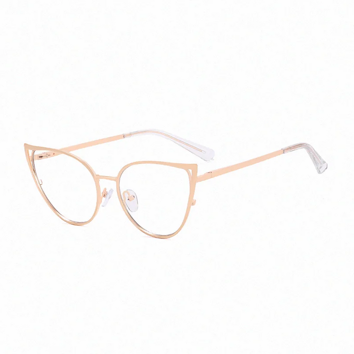 Ralferty Women's Full Rim Oval Cat Eye Alloy Eyeglasses R81166 Full Rim Ralferty C4 Gold CHINA 