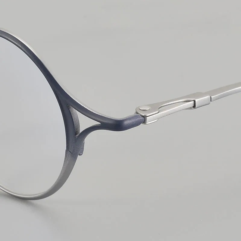 Muzz Unisex Full Rim Small Round Titanium Eyeglasses 5958 Full Rim Muzz   
