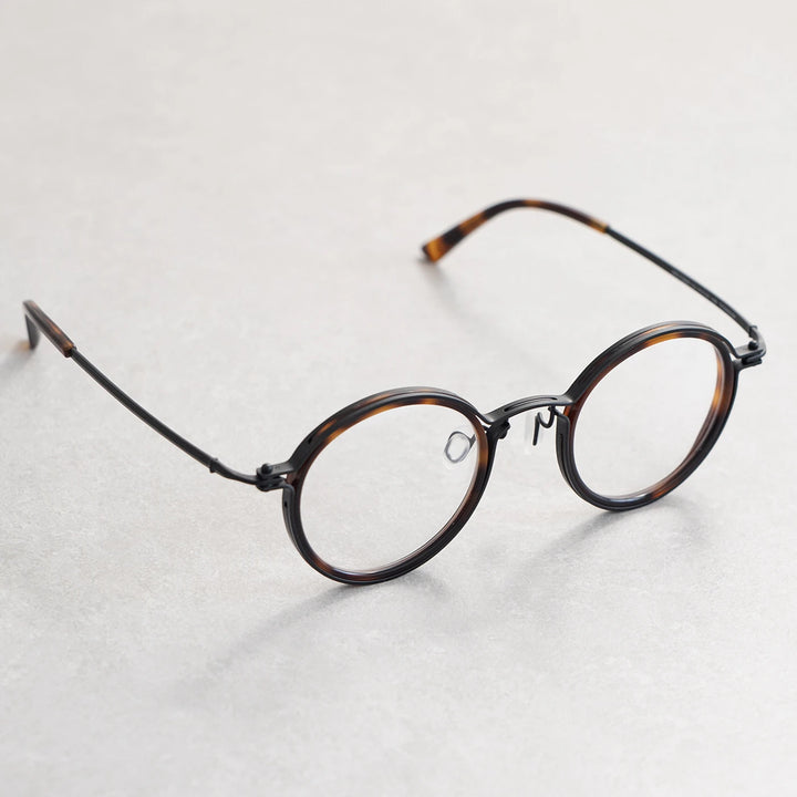 Blackmask Unisex Full Rim Round Titanium Eyeglasses BM-T5860A