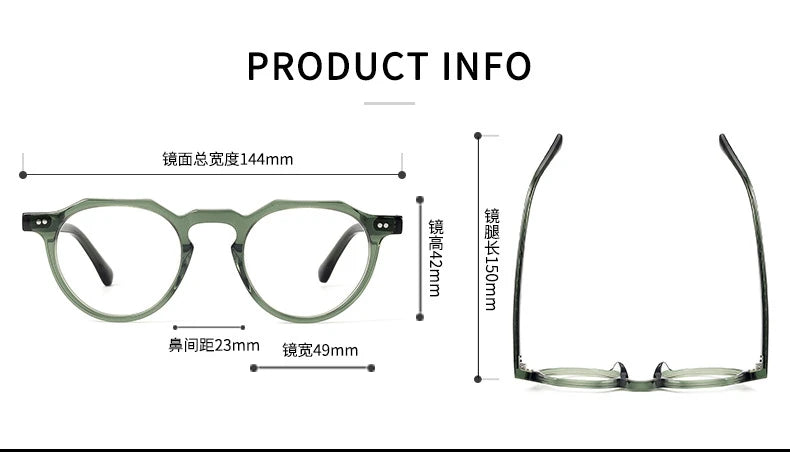 Black Mask Unisex Full Rim Flat Top Round Acetate Eyeglasses 48097 Full Rim Black Mask