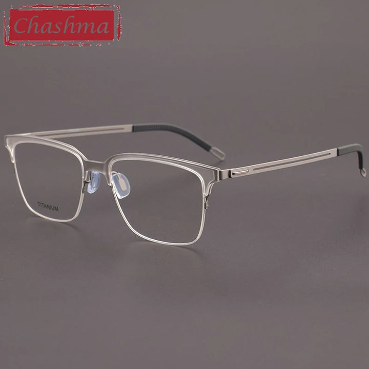 Chashma Women's Full Rim Square Titanium Acetate Eyeglasses 8202 Full Rim Chashma Transparent Silver  