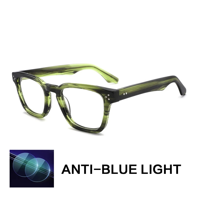 Gatenac Unisex Full Rim Square Acetate Reading Glasses G1159