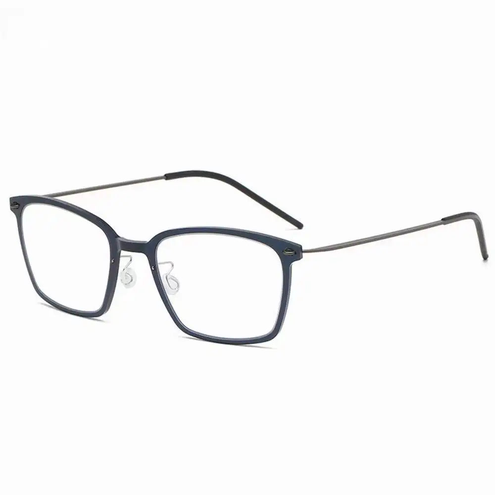 Aimee Men's Full Rim Square Screwless Titanium Eyeglasses 6536 Full Rim Aimee Blue  