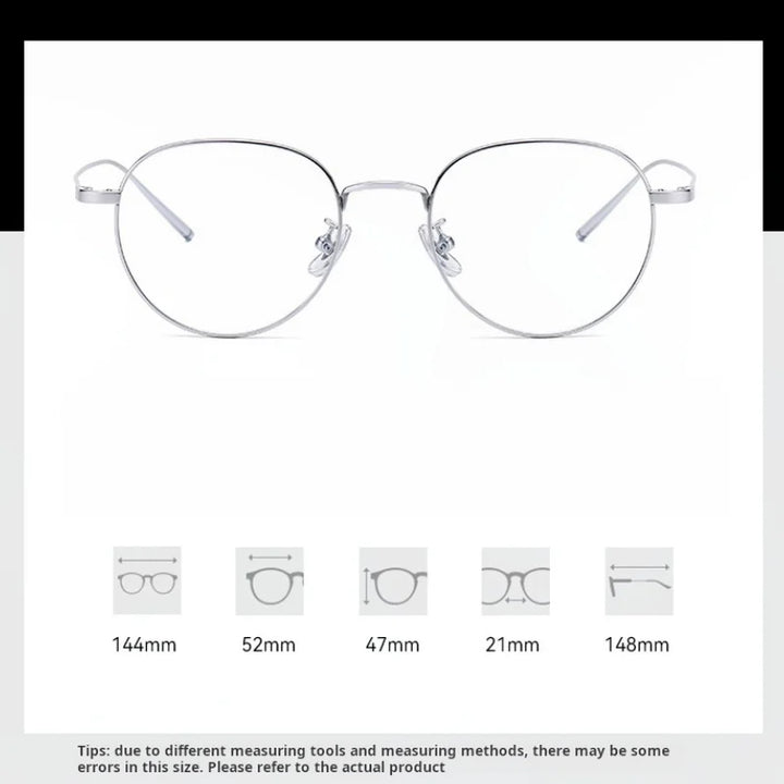 Momoja Unisex Full Rim Oval Round Titanium Eyeglasses 722066