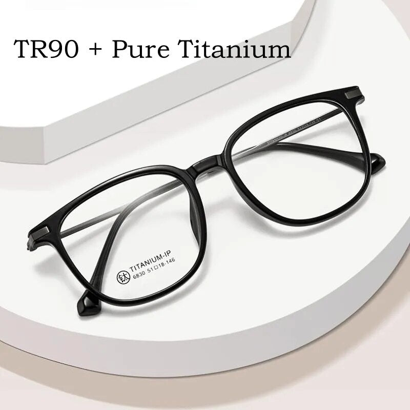 Yimaruili Unisex Full Rim Square  Tr 90 Titanium Eyeglasses 6830 Full Rim Yimaruili Eyeglasses   