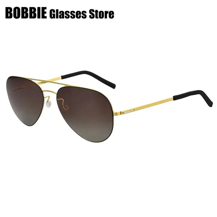 Bobbie 800116 Women’s Double Bridge Full Rim Oval Titanium Sunglasses FuzWeb