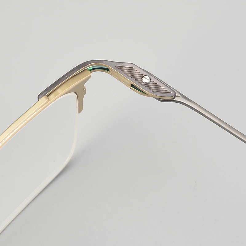 Muzz NINE men's semi rim pure titanium prescription eyeglasses — view 10