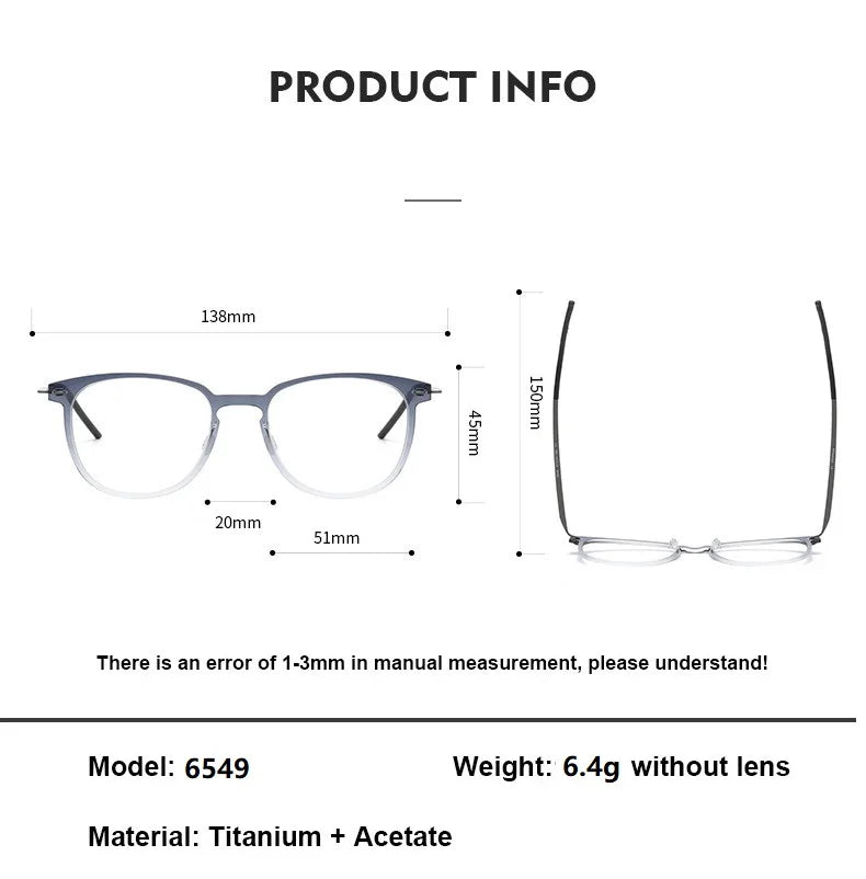 Bobbie Women's Full Rim Square Titanium Acetate Eyeglasses 976549