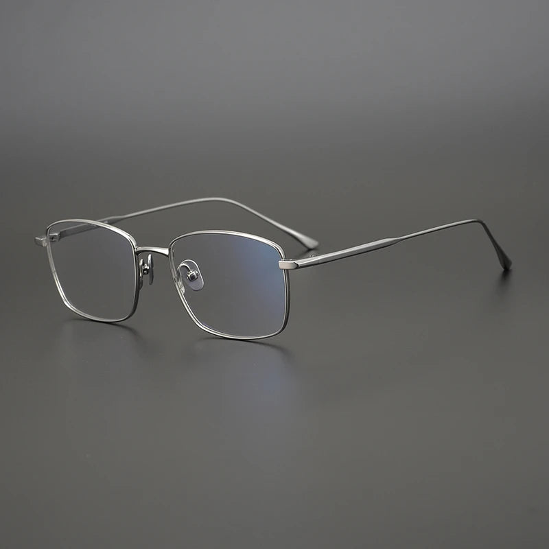 Black Mask Unisex Full Rim Square Titanium Eyeglasses 513818  Black Mask Silver  